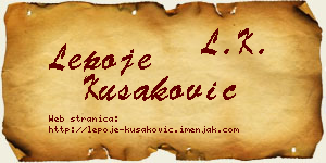 Lepoje Kušaković vizit kartica